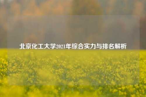 北京化工大学2021年综合实力与排名解析